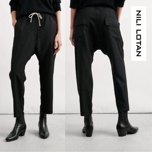 Nili Lotan - Women’s Aida Drop Waist Pants - Black - Size Large